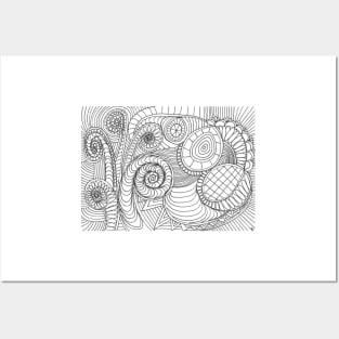 Abstract Coloring page inspired by zentangle Posters and Art